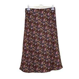 LOFT Floral Maxi Skirt - Pink and Brown